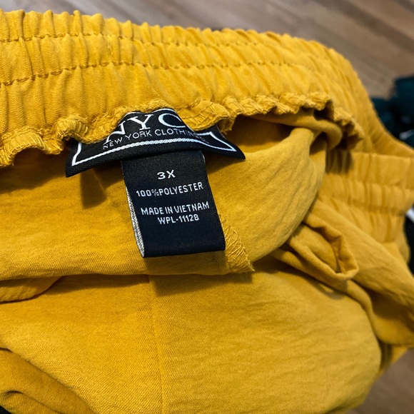 Plus Size 3x pants Draw String Bottoms Mustard - Picture 4 of 6